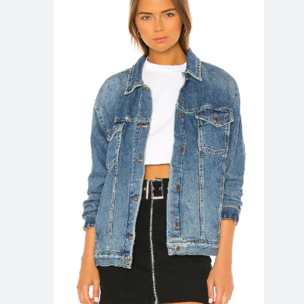 Free People Blue Denim Jean Jacket